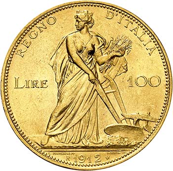 100 lire 1912 R,Rome. Buste en ... 