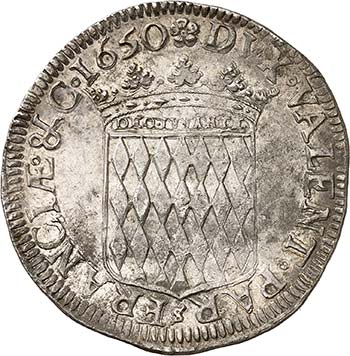 Honoré II, 1604-1662.  Ecu 1650. ... 
