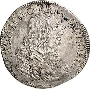 Honoré II, 1604-1662.  Ecu 1655. ... 