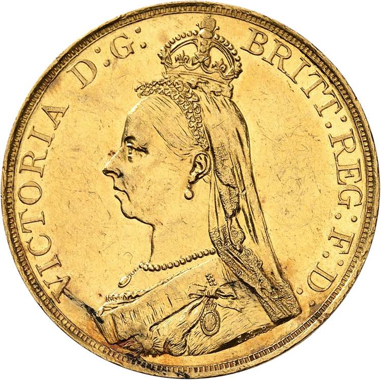 Victoria, 1837-1901. 5 Souverains ... 