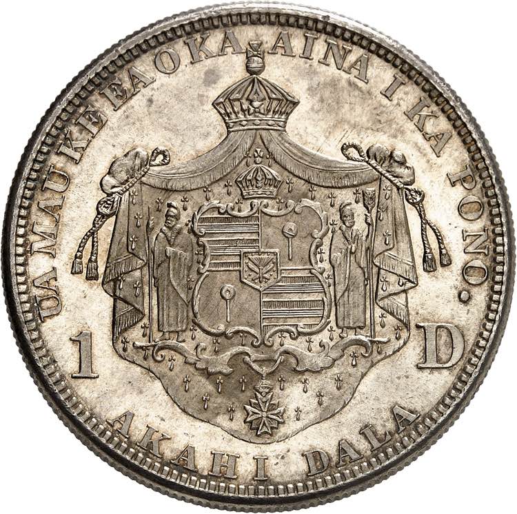 Kalakaua I, 1874-1891. Dollar ... 