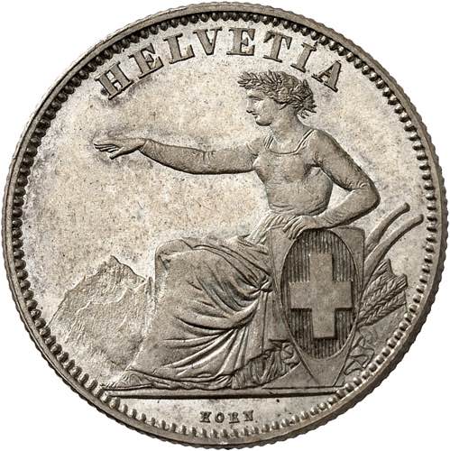 Confédération. 2 Francs 1860 B, ... 
