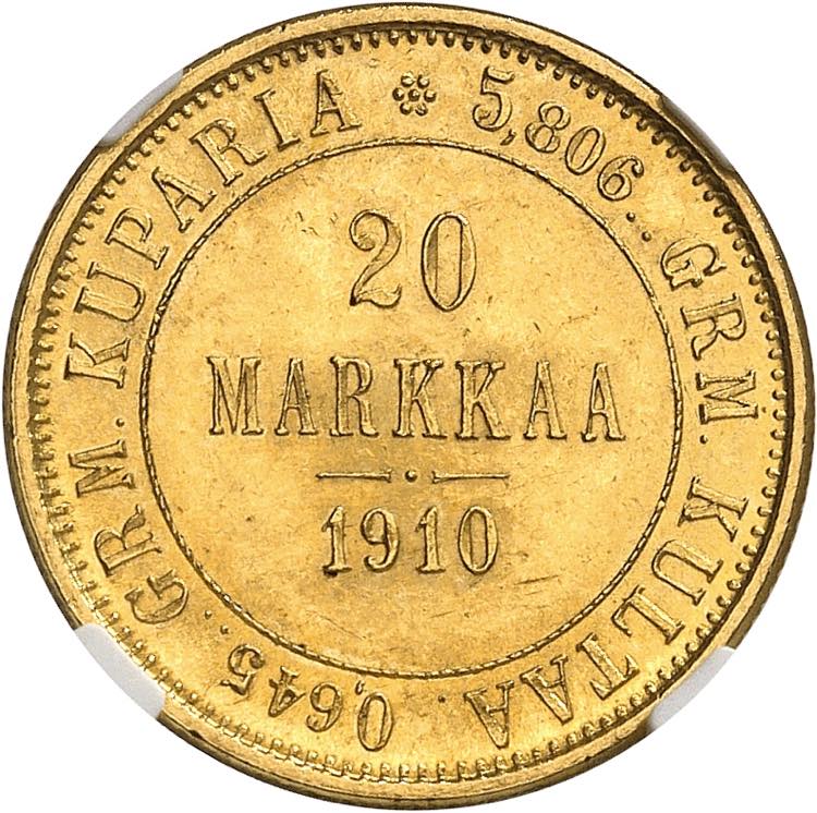 Nicolas II 1894-1917. 20 Markkaa ... 