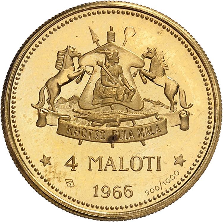 Moshoeshoe II, 1966-1990. 4 Maloti ... 