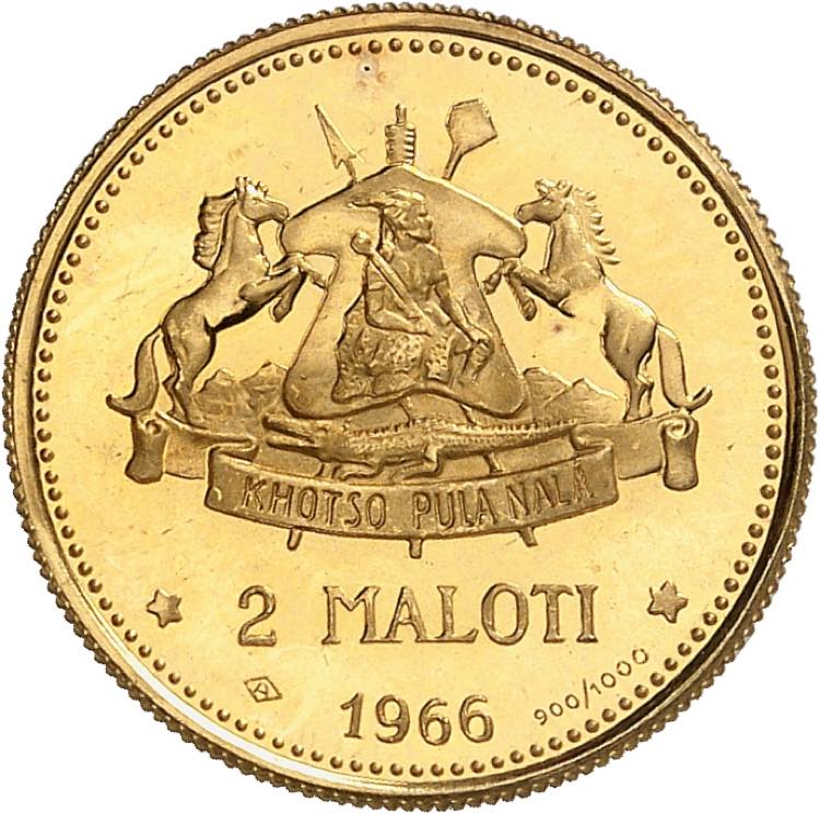 Moshoeshoe II, 1966-1990. 2 Maloti ... 