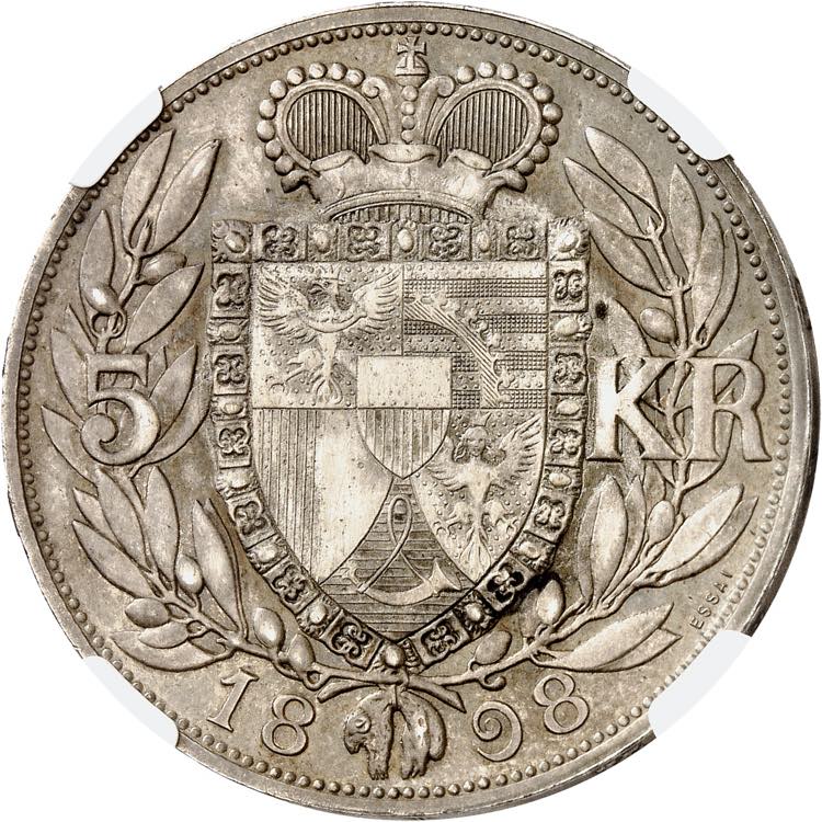 Jean II, 1858-1929. 5 Krone 1898, ... 