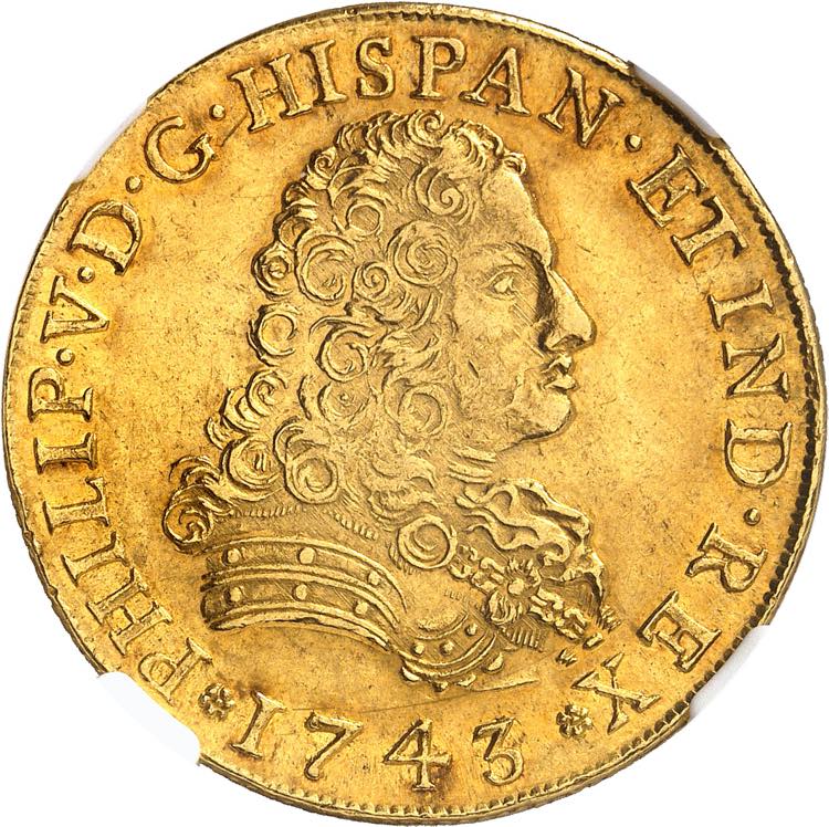 Philippe V, 1724-1746. 8 Escudos ... 