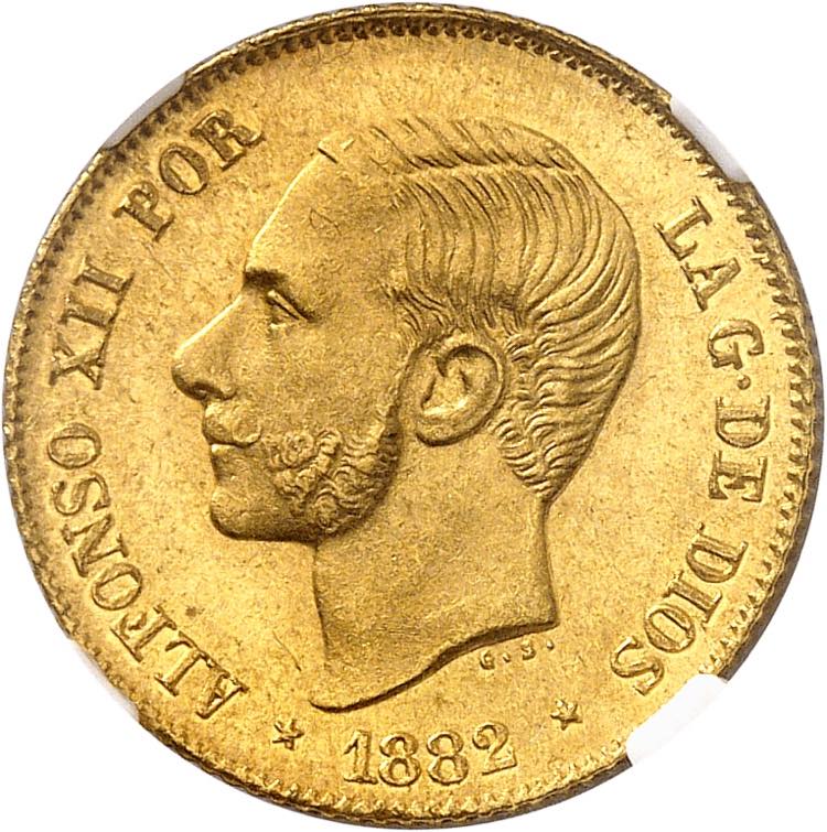 Alphonse XII, 1874-1885. 4 Pesos ... 