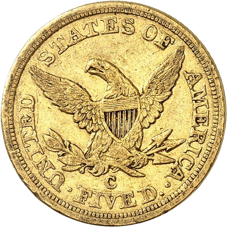 5 Dollars 1853 C, Charlotte. ... 