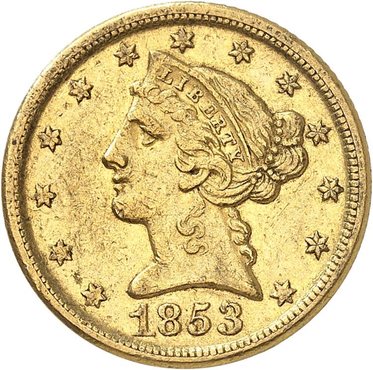 5 Dollars 1853 D, Dahlonega. ... 