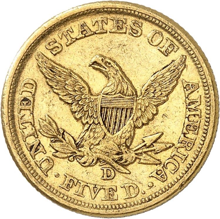 5 Dollars 1853 D, Dahlonega. ... 