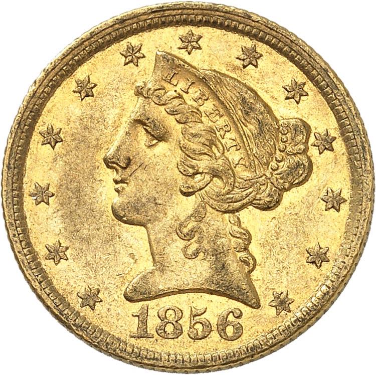 5 Dollars 1856 C, Charlotte. ... 