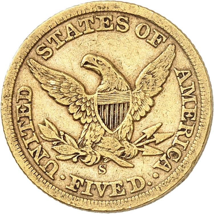 5 Dollars 1858 S, San Francisco. ... 