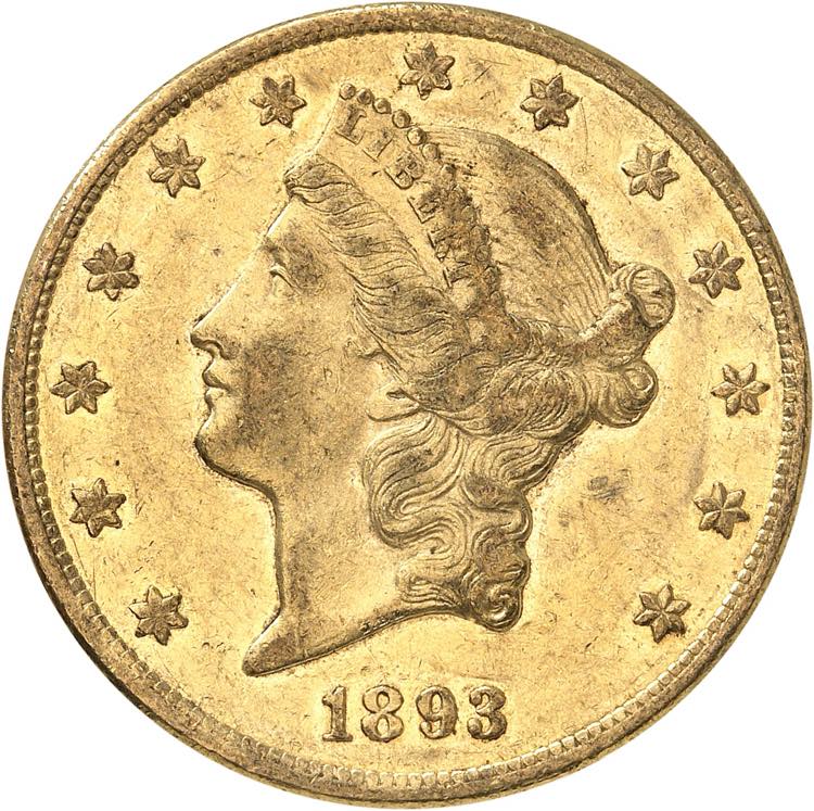 20 Dollars 1893 CC, Carson City. ... 