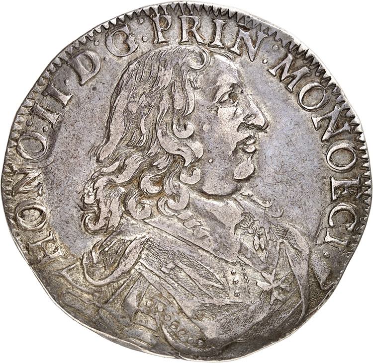 Honoré II, 1604-1662. Ecu 1653. ... 