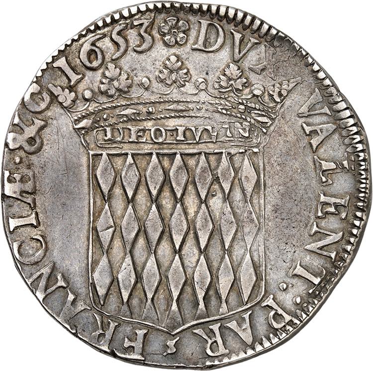 Honoré II, 1604-1662. Ecu 1653. ... 