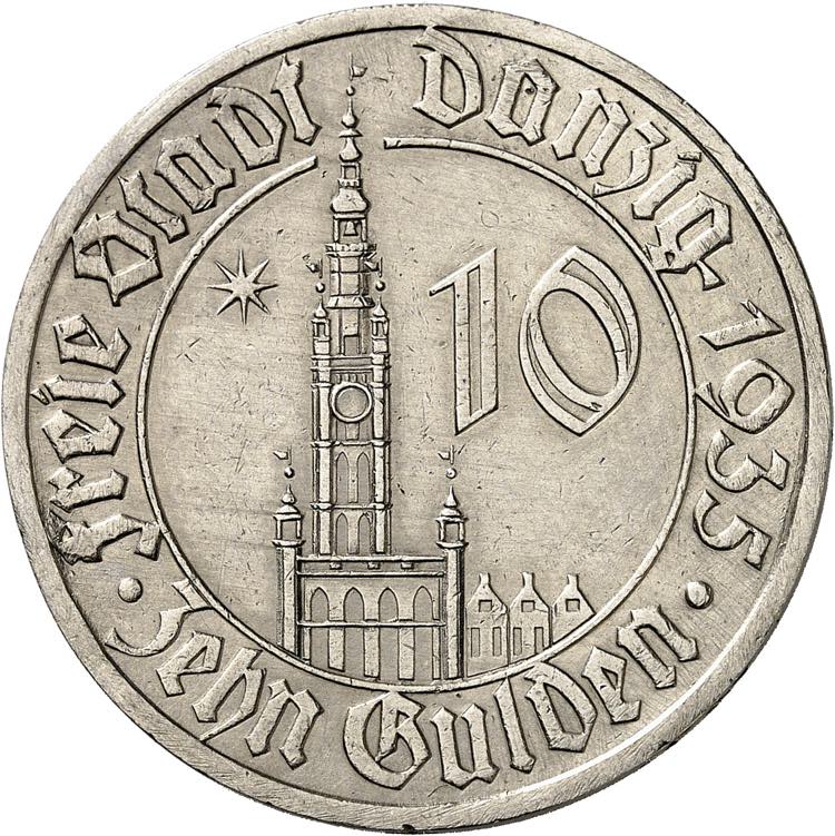 Danzig, 10 Gulden 1935, Danzig. ... 