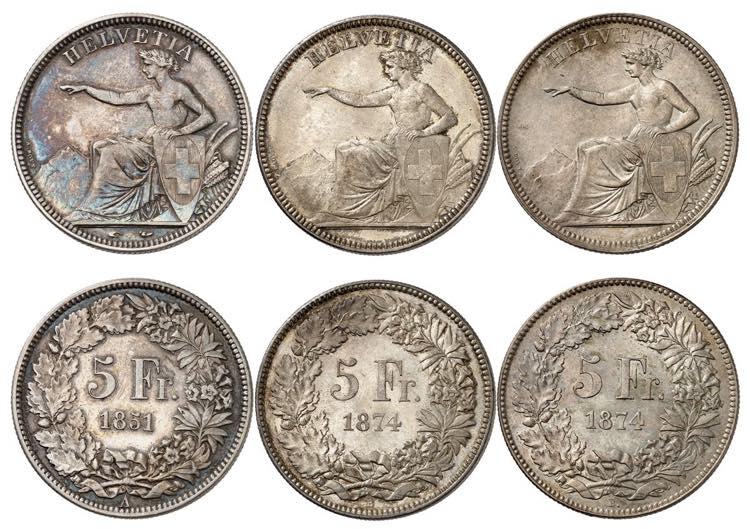 Confédération, Lot de 3 monnaies ... 