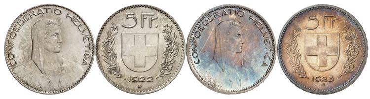 Confédération, Lot de 2 monnaies ... 