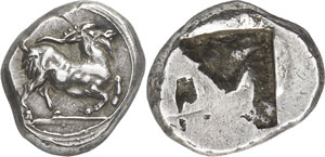 Cyclades - Paros. Drachme vers 500-495 av. ... 