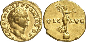 Titus César 69-81. Aureus 72-73. 7,39g. T ... 