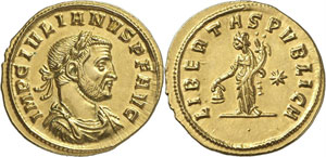 Julien I 284-285. Aureus, Siscia. 4,54g. IMP ... 