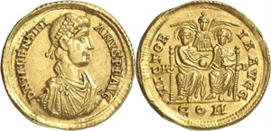 Valentinien II 375-392. Solidus 383-388, ... 