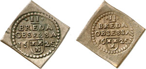 1625 Breda. - Lot de trois pièces de 2 Sols ... 