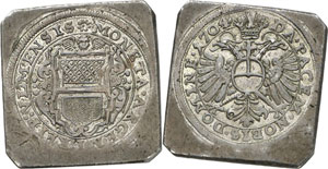 1704 Ulm. - Florin 1704, Ulm. Flan carré en ... 