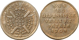1708 Lille . - Lot de trois monnaies de ... 