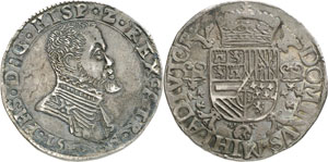 Artois - Philippe II, 1555-1598. 1/2 Ecu ... 
