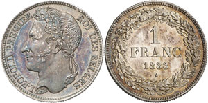 Franc 1833, Bruxelles. FLAN BRUNI. Frappe ... 