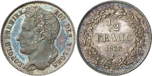 1/2 Franc 1833, Bruxelles. FLAN BRUNI. ... 