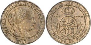 Royaume dEspagne - 1 Centimo de Escudo 1867 ... 
