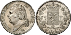 Epoque contemporaine - 5 Francs 1816 A, ... 