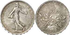 Epoque contemporaine - 5 Francs 1898. ESSAI ... 