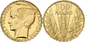 Epoque contemporaine - 100 Francs 1929. ... 