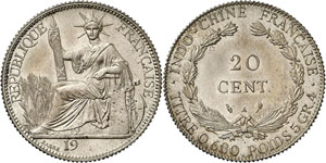 Indochine Française - 20 centimes 19_ _ ... 