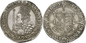 Elisabeth I, 1558-1603. 1/2 Couronne non ... 
