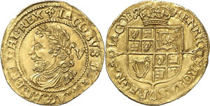 James I, 1603-1625. 1/4 Laurel non daté ... 