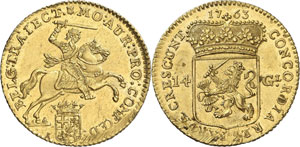 Utrecht - 14 Gulden 1763, Utrecht. Cavalier ... 