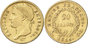Ligurie - Napoléon I, 1805-1814. 20 Francs ... 