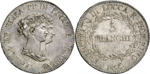 Lucques et Piombino - 5 Francs 1806, ... 