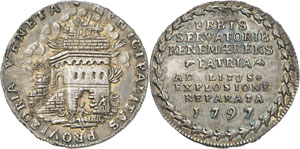 Venise - Oselle d’argent du Lido 1797. ... 