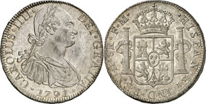 8 Reales 1791 Mo-FM, Mexico. Comme ... 