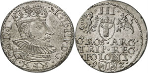 Sigismond III, 1587-1632. 3 Couronnes 1592. ... 