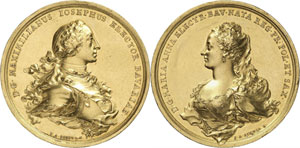 Auguste III, 1733-1763. Médaille en or au ... 