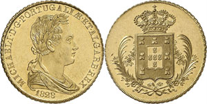 Miguel I, 1828-1834. Peça de 7500 Reis ... 