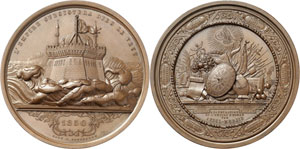 Abdul Mejid, 1839-1861. Médaille en bronze ... 