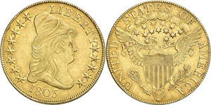 10 Dollars «Liberty Cap» 1803. Buste de la ... 